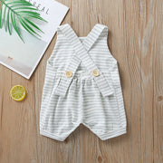 Randig babyromper i mjuk bomull