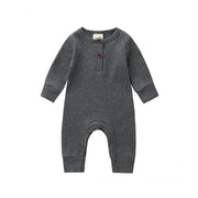 Ribbed baby romper with buttons