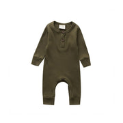 Ribbed baby romper with buttons