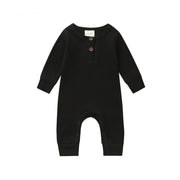 Ribbed baby romper with buttons