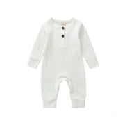 Ribbed baby romper with buttons