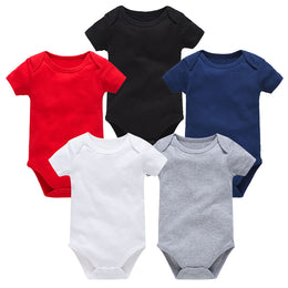 Classic short sleeve baby bodysuit in cotton