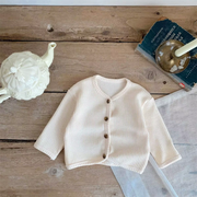 Soft Waffle Knit Baby Cardigan – Button-Up Cotton Sweater