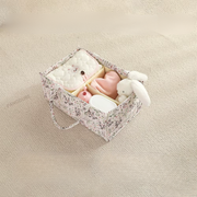 Quilted Diaper Caddy Organizer with Handles – Large Portable Storage Basket