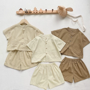 Baby & Toddler Button-Up Summer Set – Short Sleeve Shirt + Matching Shorts