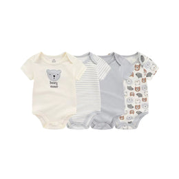 4-pack kortärmade babybodys