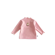 Ribbade långärmade babytoppen med broderad kanin