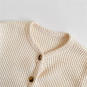 Soft Waffle Knit Baby Cardigan – Button-Up Cotton Sweater