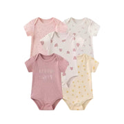 5-pack kortärmade babybodys