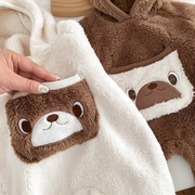 Fleece Baby Bear Romper with Hood