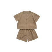 Baby & Toddler Button-Up Summer Set – Short Sleeve Shirt + Matching Shorts