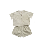 Baby & Toddler Button-Up Summer Set – Short Sleeve Shirt + Matching Shorts