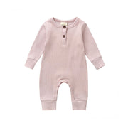 Ribbad babysparkdräkt med knappar