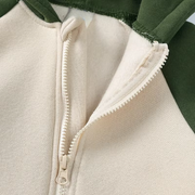 Bear Hooded Baby Jumpsuit - Soft Fleece Zip-Up Romper