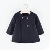 Toddler Wool Blend Coat - Elegant Double-Breasted Winter Jacket