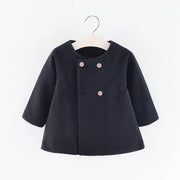Toddler Wool Blend Coat - Elegant Double-Breasted Winter Jacket