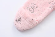 Baby Winter Hooded Jumpsuit - Fleece Bear Snowsuit with Ears and Star Print