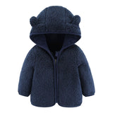 Baby Teddy Bear Hooded Jacket - Soft Fleece Zip-Up Winter Coat