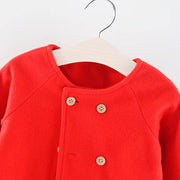 Toddler Wool Blend Coat - Elegant Double-Breasted Winter Jacket