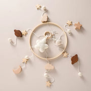 Wooden Baby Crib Mobile - Handmade Star and Cloud Nursery Hanging Decor