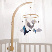 Ocean Theme Baby Crib Mobile - Handmade Plush Whale Nursery Hanging Decor