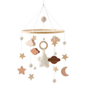 Wooden Baby Crib Mobile - Handmade Star and Cloud Nursery Hanging Decor