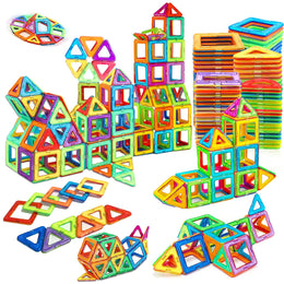 Magnetic Building Tiles Set – Colorful STEM Construction Blocks - Creative 3D Shapes & Structures