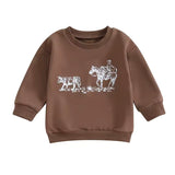 Toddler Cowboy & Cow Sweatshirt - Unisex Farm Animal Pullover
