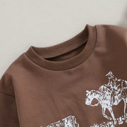 Toddler Cowboy & Cow Sweatshirt - Unisex Farm Animal Pullover
