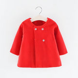 Toddler Wool Blend Coat - Elegant Double-Breasted Winter Jacket