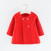 Toddler Wool Blend Coat - Elegant Double-Breasted Winter Jacket