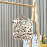 Vattentät haklapp för baby med ficka – Neutral matningshaklapp med silikonbeläggning