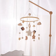 Wooden Baby Crib Mobile - Handmade Star and Cloud Nursery Hanging Decor