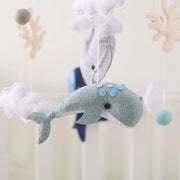 Ocean Theme Baby Crib Mobile - Handmade Plush Whale Nursery Hanging Decor