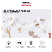 5 Pack Pink Floral Baby Bodysuits - Soft Cotton Short Sleeve Onesies