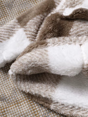 Toddler Plaid Faux Fur Jacket - Warm Winter Coat with Checkered Pattern