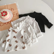Baby Turtleneck Tops - Soft Cotton Long Sleeve Shirts