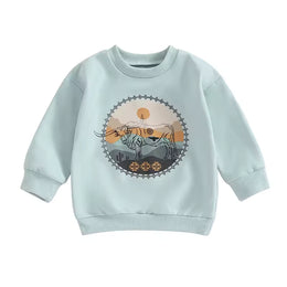 Toddler Cowboy & Cow Sweatshirt - Unisex Farm Animal Pullover