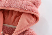 Baby Teddy Bear Hooded Jacket - Soft Fleece Zip-Up Winter Coat