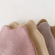 Knitted Baby Bonnet With Cat Ears and Tie Strings