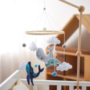 Ocean Theme Baby Crib Mobile - Handmade Plush Whale Nursery Hanging Decor