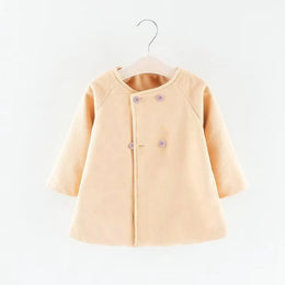 Toddler Wool Blend Coat - Elegant Double-Breasted Winter Jacket