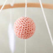 Moon and Sheep Baby Crib Mobile - Handmade Nursery Hanging Decor with Clouds and Stars