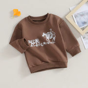 Toddler Cowboy & Cow Sweatshirt - Unisex Farm Animal Pullover