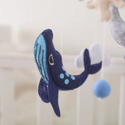 Ocean Theme Baby Crib Mobile - Handmade Plush Whale Nursery Hanging Decor