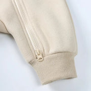 Bear Hooded Baby Jumpsuit - Soft Fleece Zip-Up Romper