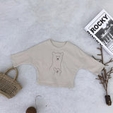 Kids sweatshirt with bear print in soft cotton