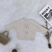 Kids sweatshirt with bear print in soft cotton