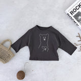 Kids sweatshirt with bear print in soft cotton