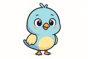a cute little comic bird to use as an icon, with white background
